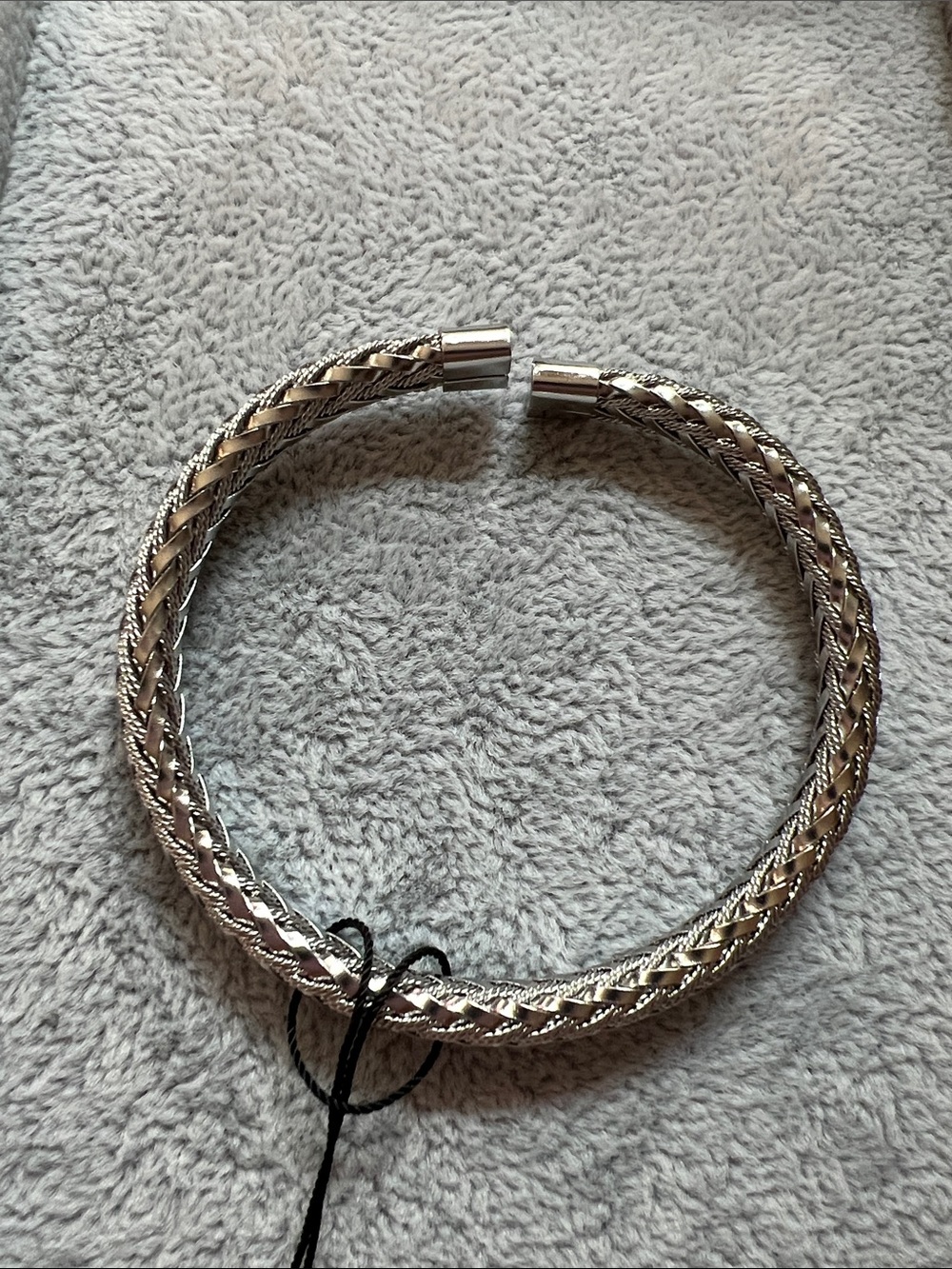Braided Torque Necklace for Men - Silver Unbranded